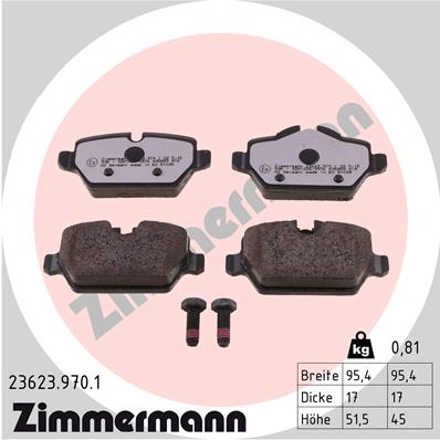 Kit pastiglie freno, Freno a disco - 23623.970.1 ZIMMERMANN