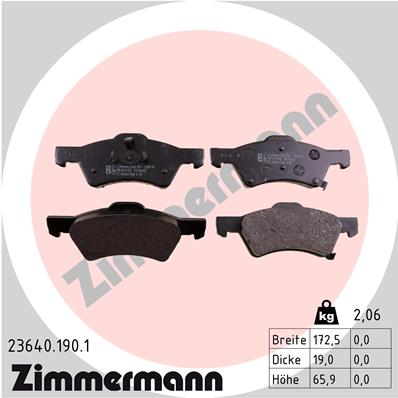 Kit pastiglie freno, Freno a disco - 23640.190.1 ZIMMERMANN