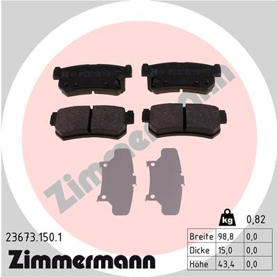 Kit pastiglie freno, Freno a disco - 23673.150.1 ZIMMERMANN