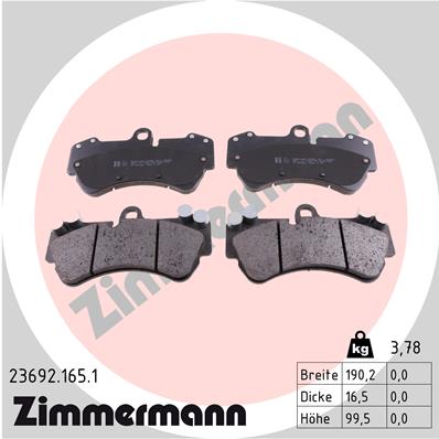 Kit pastiglie freno, Freno a disco - 23692.165.1 ZIMMERMANN