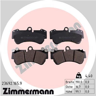 Kit pastiglie freno, Freno a disco - 23692.165.9 ZIMMERMANN