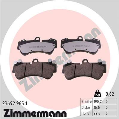 Kit pastiglie freno, Freno a disco - 23692.965.1 ZIMMERMANN