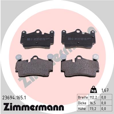 Brake Pad Set, disc brake - 23694.165.1 ZIMMERMANN