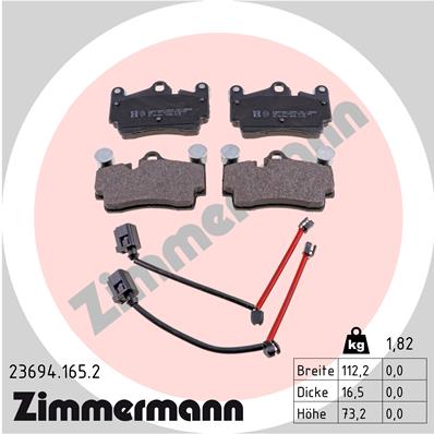 Brake Pad Set, disc brake - 23694.165.2 ZIMMERMANN