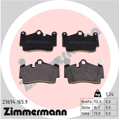 Brake Pad Set, disc brake - 23694.165.9 ZIMMERMANN