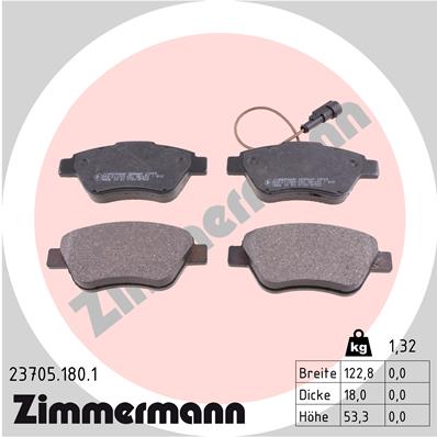 Kit pastiglie freno, Freno a disco - 23705.180.1 ZIMMERMANN
