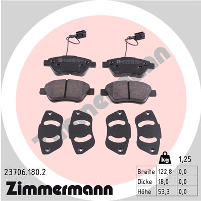 Kit pastiglie freno, Freno a disco - 23706.180.2 ZIMMERMANN