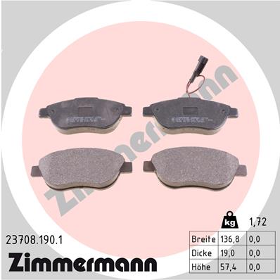 Kit pastiglie freno, Freno a disco - 23708.190.1 ZIMMERMANN