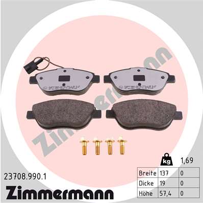 Kit pastiglie freno, Freno a disco - 23708.990.1 ZIMMERMANN