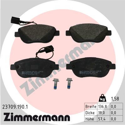 Brake Pad Set, disc brake - 23709.190.1 ZIMMERMANN