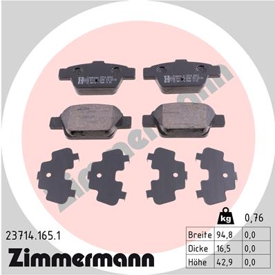 Kit pastiglie freno, Freno a disco - 23714.165.1 ZIMMERMANN