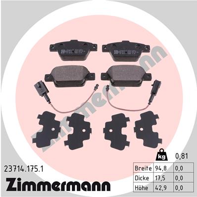 Brake Pad Set, disc brake - 23714.175.1 ZIMMERMANN
