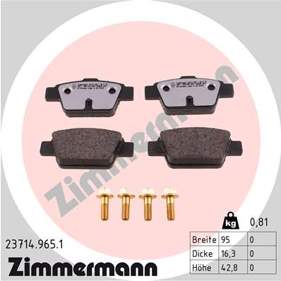 Kit pastiglie freno, Freno a disco - 23714.965.1 ZIMMERMANN