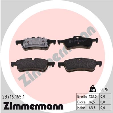 Brake Pad Set, disc brake - 23716.165.1 ZIMMERMANN