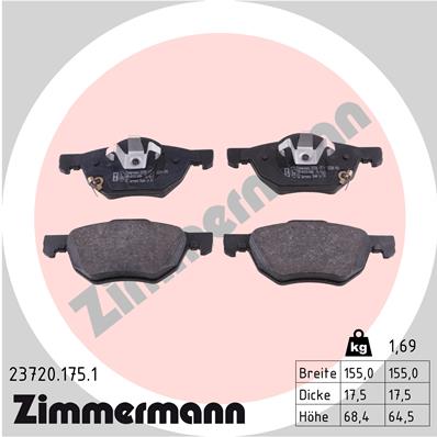 Kit pastiglie freno, Freno a disco - 23720.175.1 ZIMMERMANN