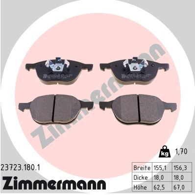 Kit pastiglie freno, Freno a disco - 23723.180.1 ZIMMERMANN