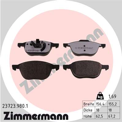 Kit pastiglie freno, Freno a disco - 23723.980.1 ZIMMERMANN