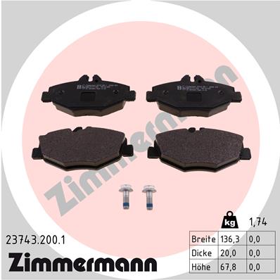 Kit pastiglie freno, Freno a disco - 23743.200.1 ZIMMERMANN