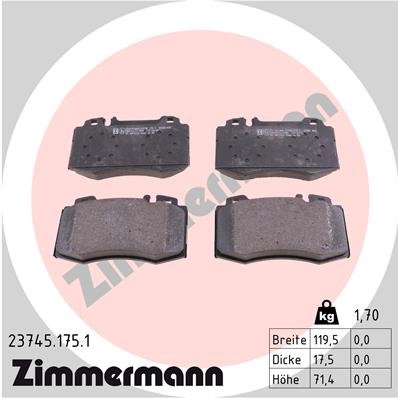 Kit pastiglie freno, Freno a disco - 23745.175.1 ZIMMERMANN