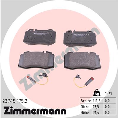 Kit pastiglie freno, Freno a disco - 23745.175.2 ZIMMERMANN
