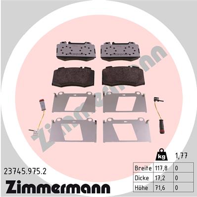 Kit pastiglie freno, Freno a disco - 23745.975.2 ZIMMERMANN