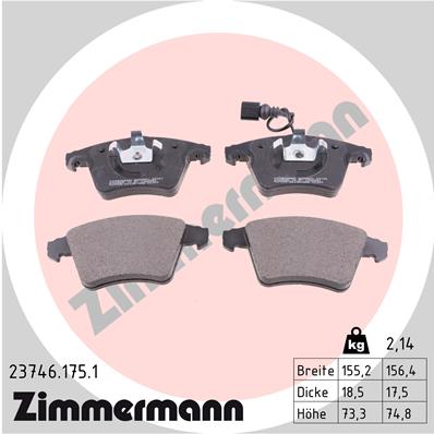 Brake Pad Set, disc brake - 23746.175.1 ZIMMERMANN