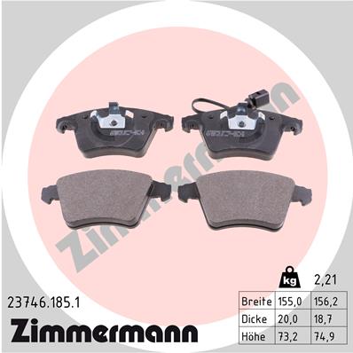 Brake Pad Set, disc brake - 23746.185.1 ZIMMERMANN