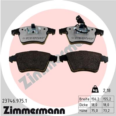 Kit pastiglie freno, Freno a disco - 23746.975.1 ZIMMERMANN