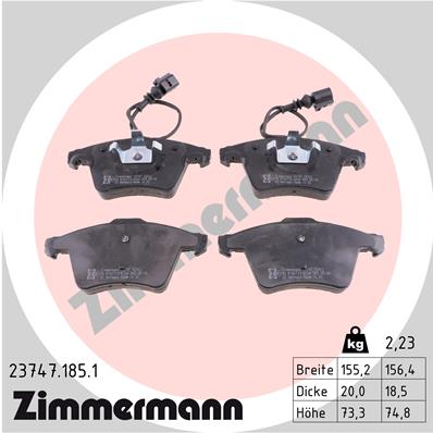 Kit pastiglie freno, Freno a disco - 23747.185.1 ZIMMERMANN