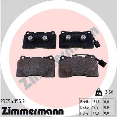 Kit pastiglie freno, Freno a disco - 23756.155.2 ZIMMERMANN