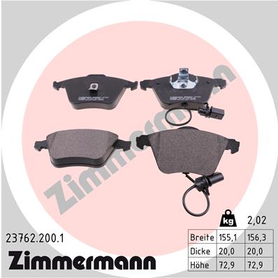 Kit pastiglie freno, Freno a disco - 23762.200.1 ZIMMERMANN