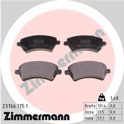 Kit pastiglie freno, Freno a disco - 23766.175.1 ZIMMERMANN