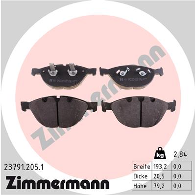 Brake Pad Set, disc brake - 23791.205.1 ZIMMERMANN