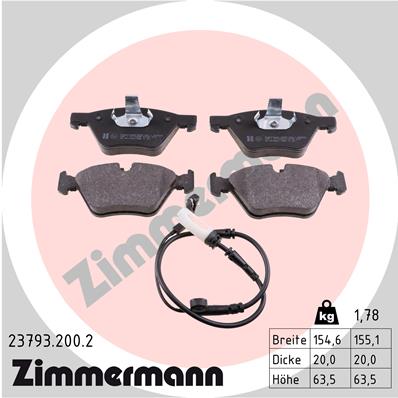 Brake Pad Set, disc brake - 23793.200.2 ZIMMERMANN