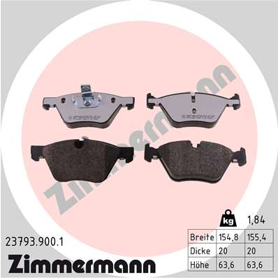 Brake Pad Set, disc brake - 23793.900.1 ZIMMERMANN