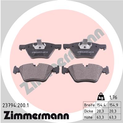 Kit pastiglie freno, Freno a disco - 23794.200.1 ZIMMERMANN
