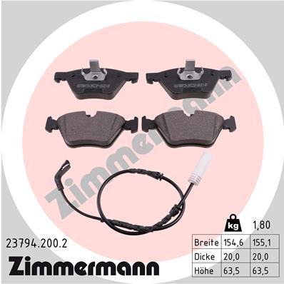 Kit pastiglie freno, Freno a disco - 23794.200.2 ZIMMERMANN
