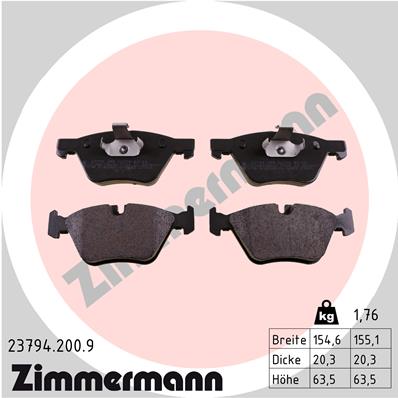 Kit pastiglie freno, Freno a disco - 23794.200.9 ZIMMERMANN