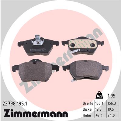 Kit pastiglie freno, Freno a disco - 23798.195.1 ZIMMERMANN
