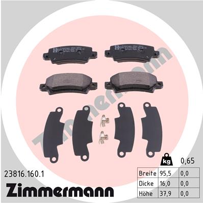 Brake Pad Set, disc brake - 23816.160.1 ZIMMERMANN