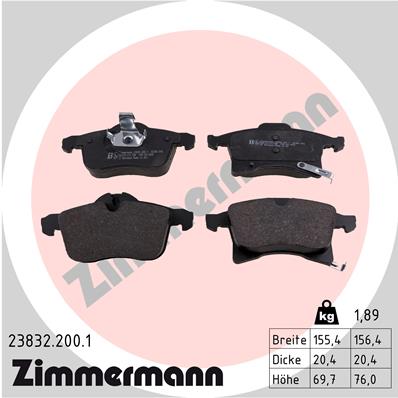 Kit pastiglie freno, Freno a disco - 23832.200.1 ZIMMERMANN