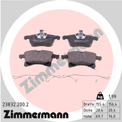Kit pastiglie freno, Freno a disco - 23832.200.2 ZIMMERMANN