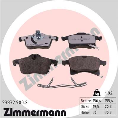 Kit pastiglie freno, Freno a disco - 23832.900.2 ZIMMERMANN