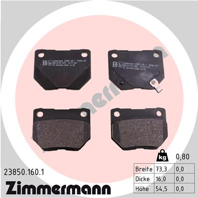 Kit pastiglie freno, Freno a disco - 23850.160.1 ZIMMERMANN