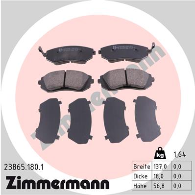Kit pastiglie freno, Freno a disco - 23865.180.1 ZIMMERMANN