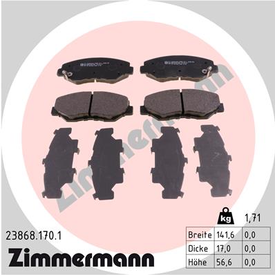 Kit pastiglie freno, Freno a disco - 23868.170.1 ZIMMERMANN