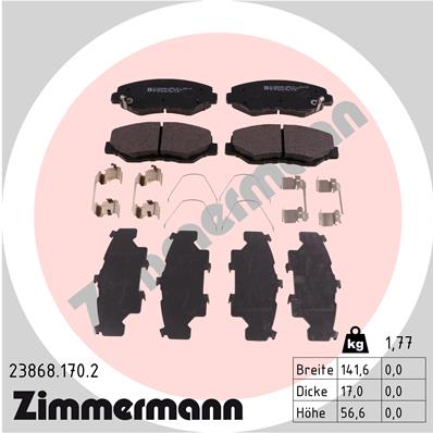 Kit pastiglie freno, Freno a disco - 23868.170.2 ZIMMERMANN