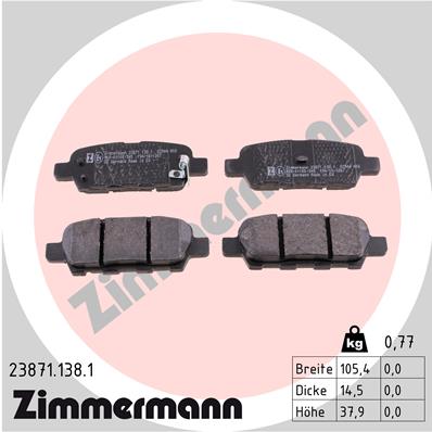 Kit pastiglie freno, Freno a disco - 23871.138.1 ZIMMERMANN