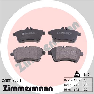 Brake Pad Set, disc brake - 23881.200.1 ZIMMERMANN