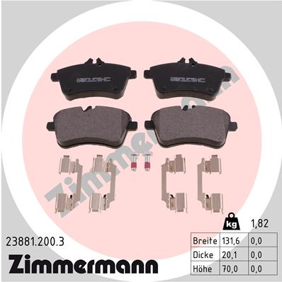 Brake Pad Set, disc brake - 23881.200.3 ZIMMERMANN